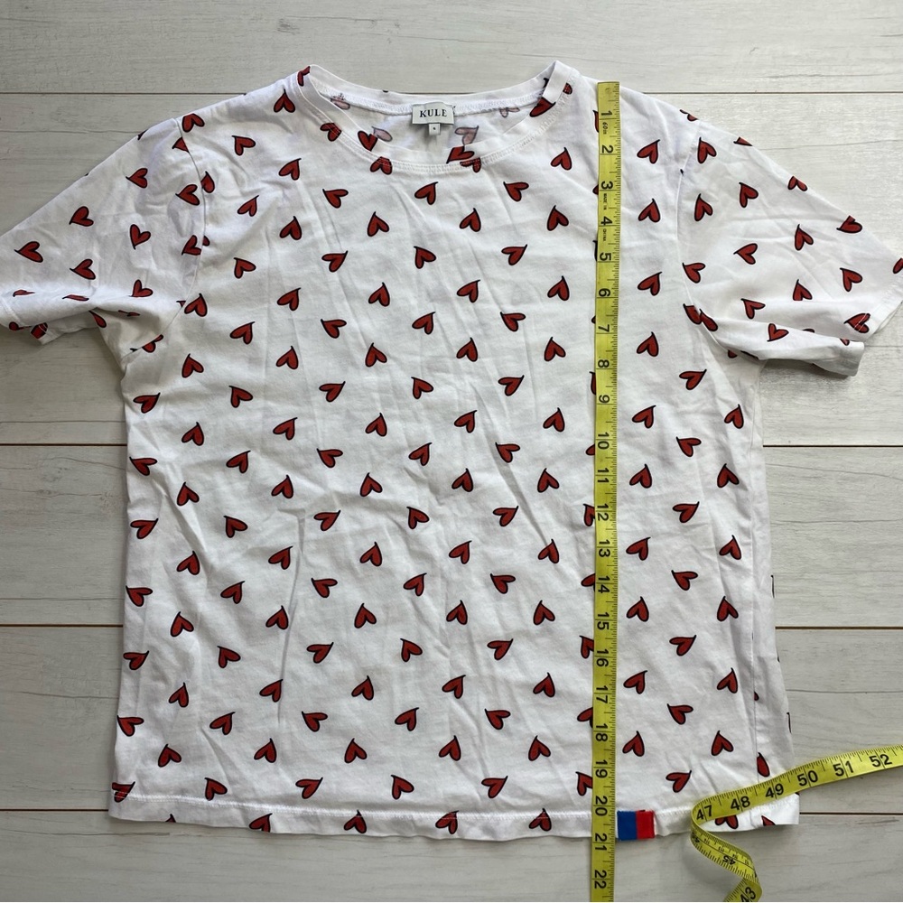 KULE White Short Sleeve Tee with Red Heart Print - Picture 7 of 9